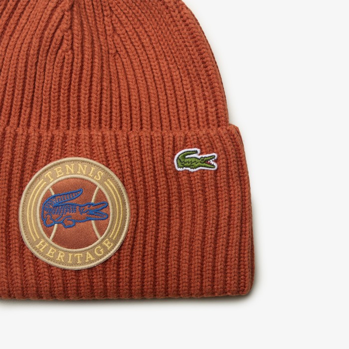 шапка вязаная шапка lacoste от бренда lacoste вид слева