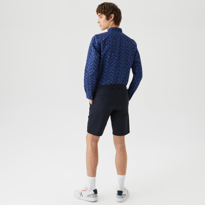 шорты мужские шорты lacoste приталенного кроя от бренда lacoste вид слева