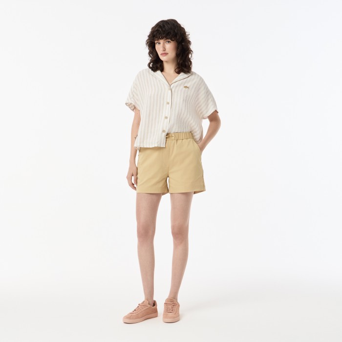 шорты женские короткие однотонные шорты lacoste FF0401IXQ фотография
