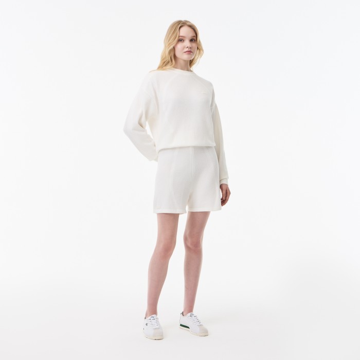 шорты женские рельефные шорты lacoste из смеси хлопка GF050470V фотография