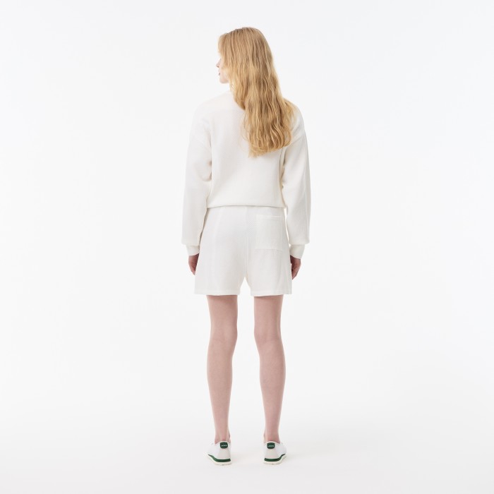шорты женские рельефные шорты lacoste из смеси хлопка от бренда lacoste вид слева