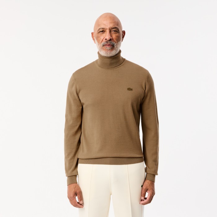 свитер мужская водолазка lacoste из мериносовой шерсти AH1959SIX фотография