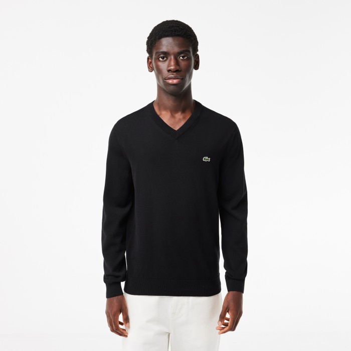 свитер мужской хлопковой свитер lacoste с v-образным вырезом AH1951031 фотография