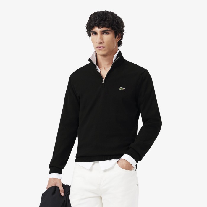 свитер мужской хлопковый свитер lacoste на молнии с высоким воротом AH1980031 фотография