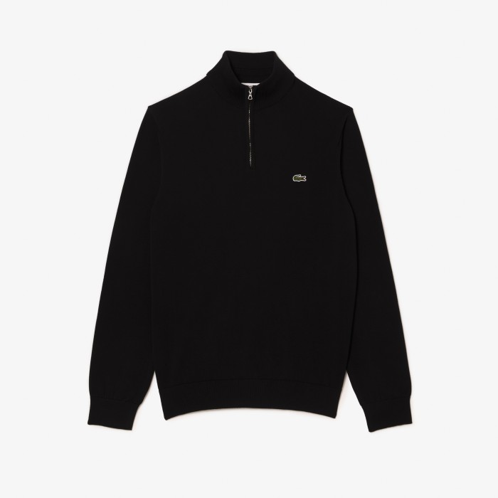свитер мужской хлопковый свитер lacoste на молнии с высоким воротом на сезон этого года фотография