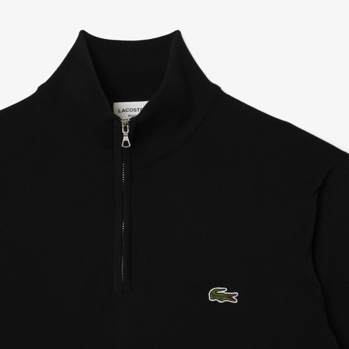 свитер мужской хлопковый свитер lacoste на молнии с высоким воротом вид слева