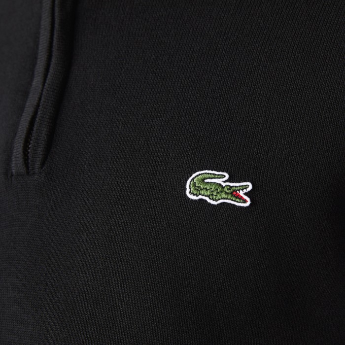 свитер мужской хлопковый свитер lacoste на молнии с высоким воротом вид сбоку