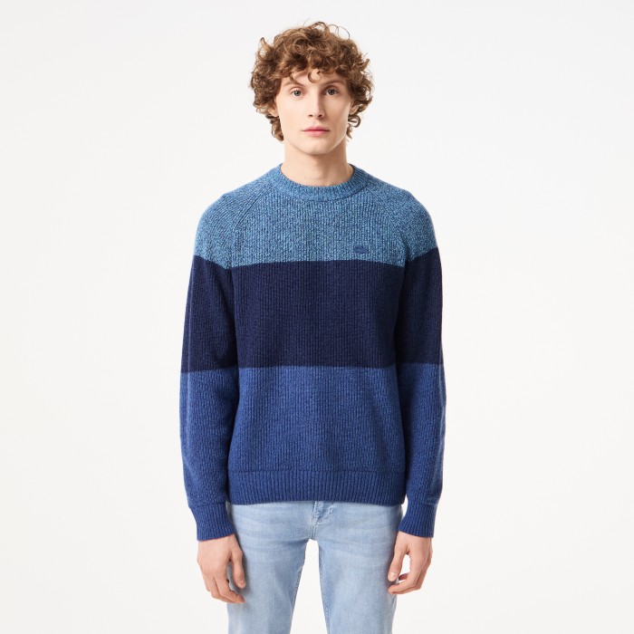 свитер мужской шерстяной свитер lacoste в полоску AH2519HBM фотография