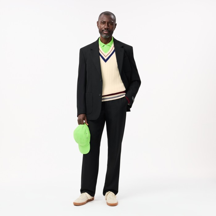 свитер мужской свитер lacoste из кардочесаной шерсти из джинсы и джинскота спереди