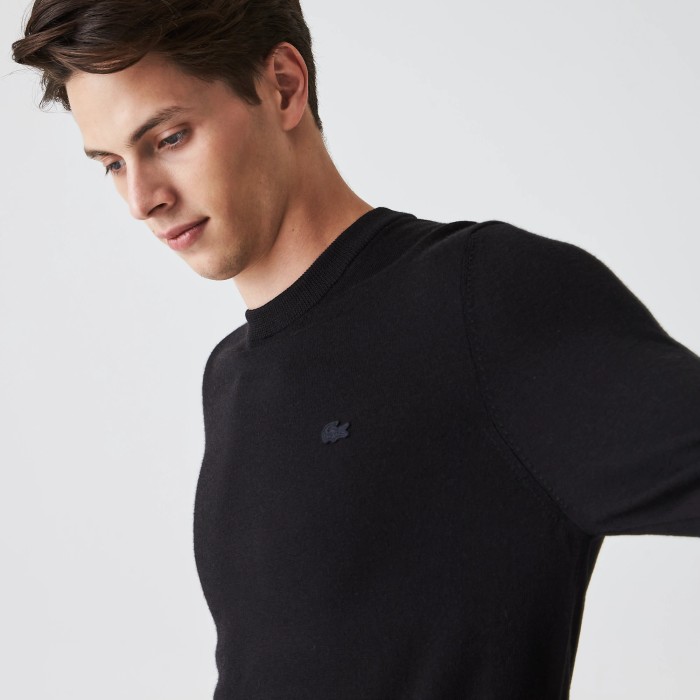 свитер мужской свитер lacoste из шерсти мериноса - качественный продукт вид сбоку