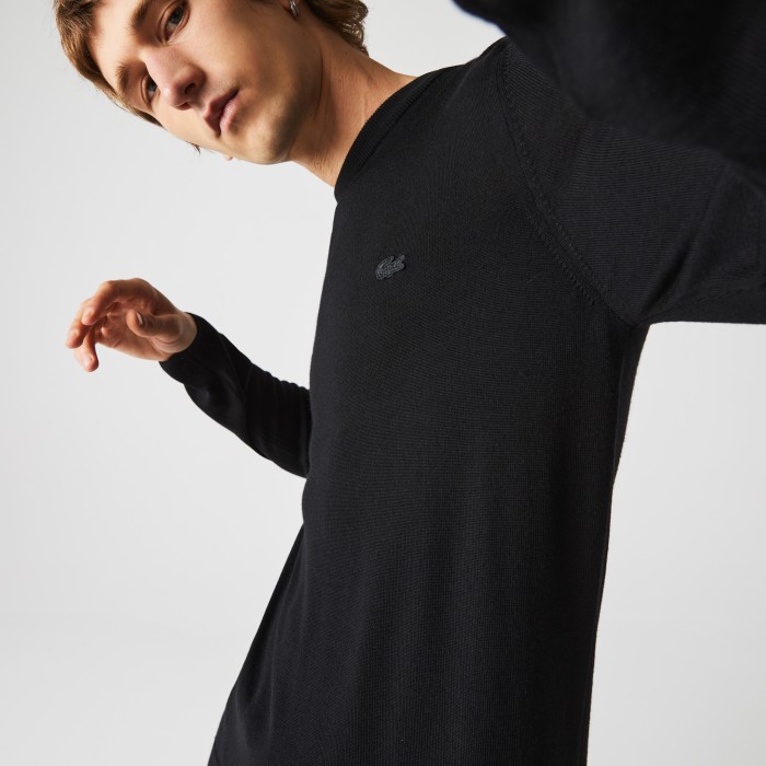свитер мужской свитер lacoste из шерсти мериноса универсального стиля с лицевой стороны