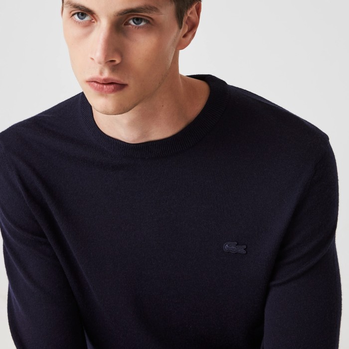 свитер мужской свитер lacoste из шерсти мериноса универсального стиля с лицевой стороны