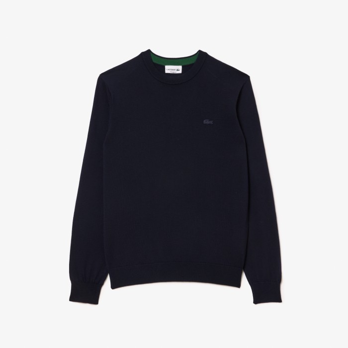 свитер мужской свитер lacoste из шерсти мериноса вид сзади