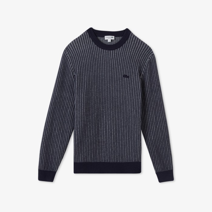 свитер мужской свитер lacoste из смеси хлопка и шерсти - качественный продукт вид сбоку