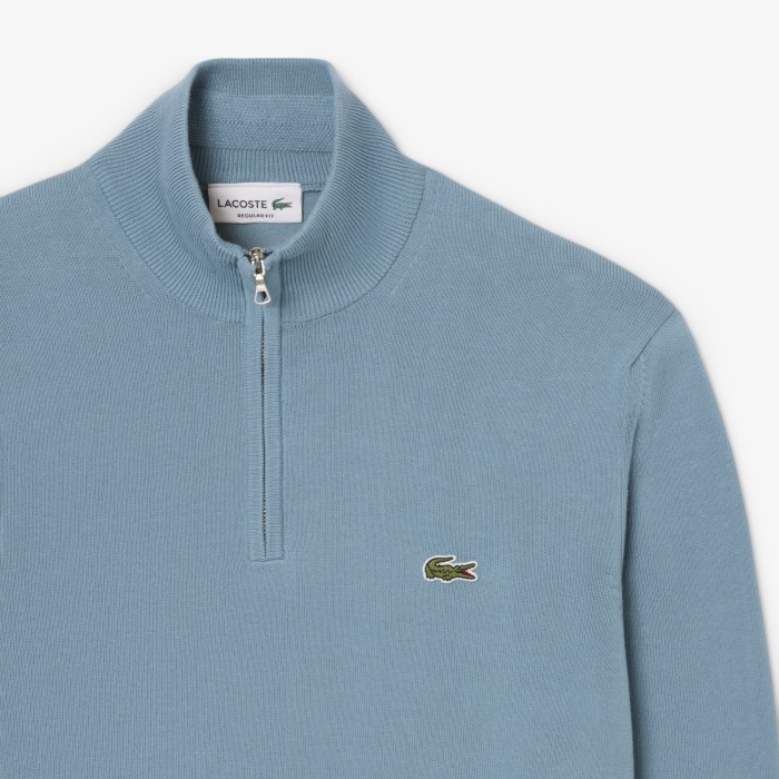 свитер мужской свитер lacoste с высоким воротником и застежкой-молнией от бренда lacoste вид слева