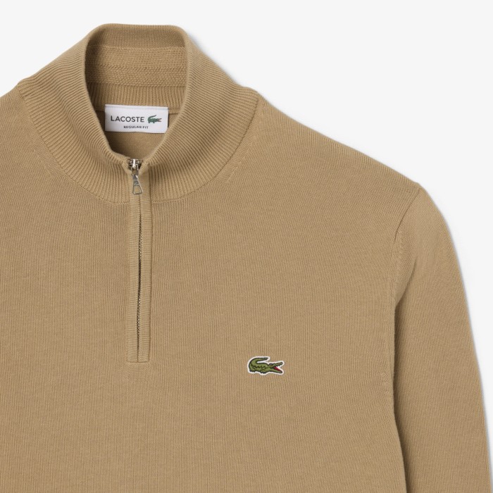 свитер мужской свитер lacoste с высоким воротником и застежкой-молнией от бренда lacoste вид слева