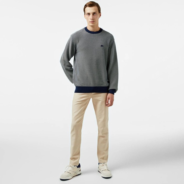 свитер мужской свитер lacoste свободного кроя из трикотажа спереди