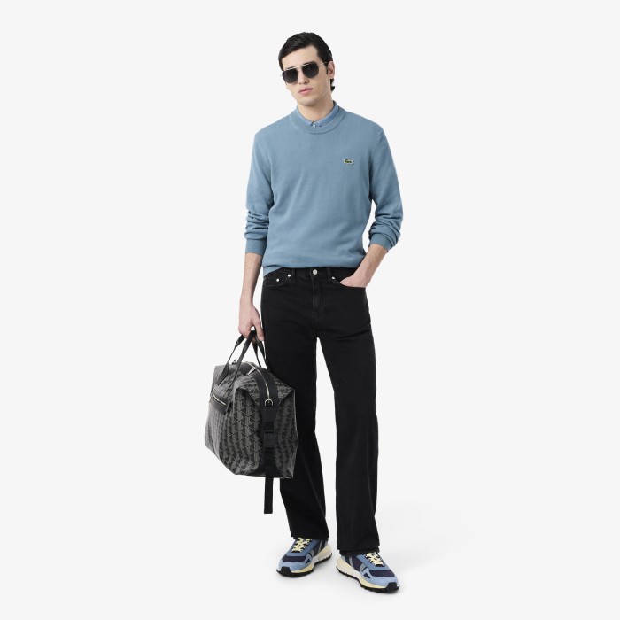 свитер мужской свитер lacoste из джинсы и джинскота спереди