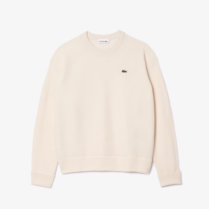 свитер женский шерстяной свитер lacoste с круглым вырезом универсального стиля с лицевой стороны