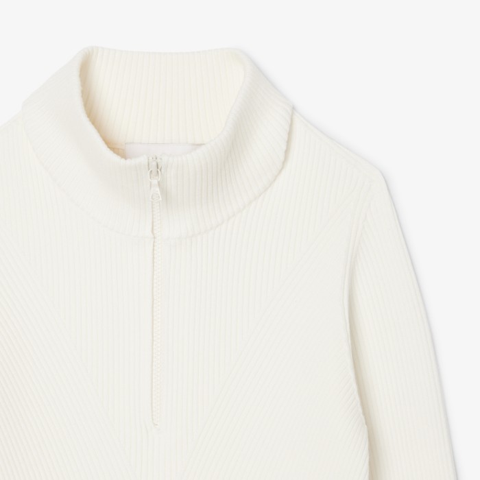 свитер женский свитер lacoste с высоким воротником на молнии - качественный продукт вид сбоку