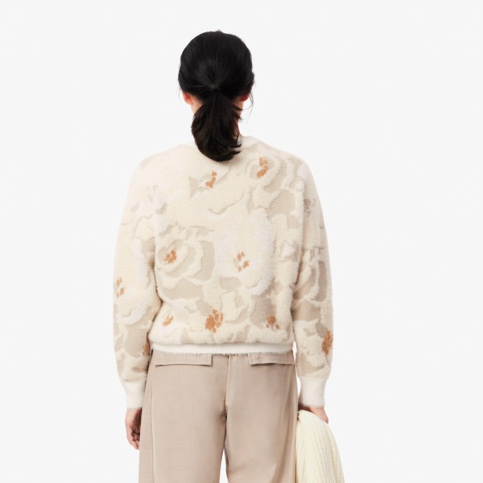 свитер женский трикотажный свитер lacoste floral от бренда lacoste вид слева