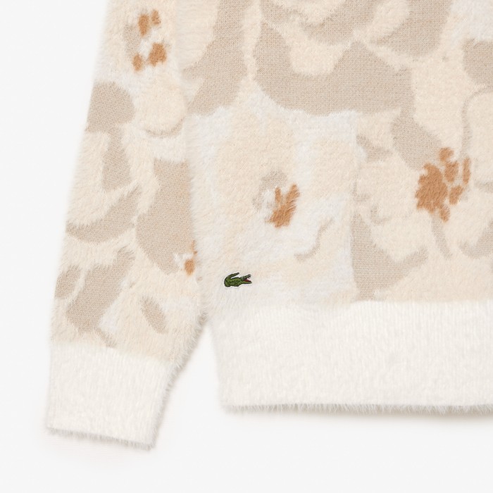 свитер женский трикотажный свитер lacoste floral из джинсы и джинскота спереди