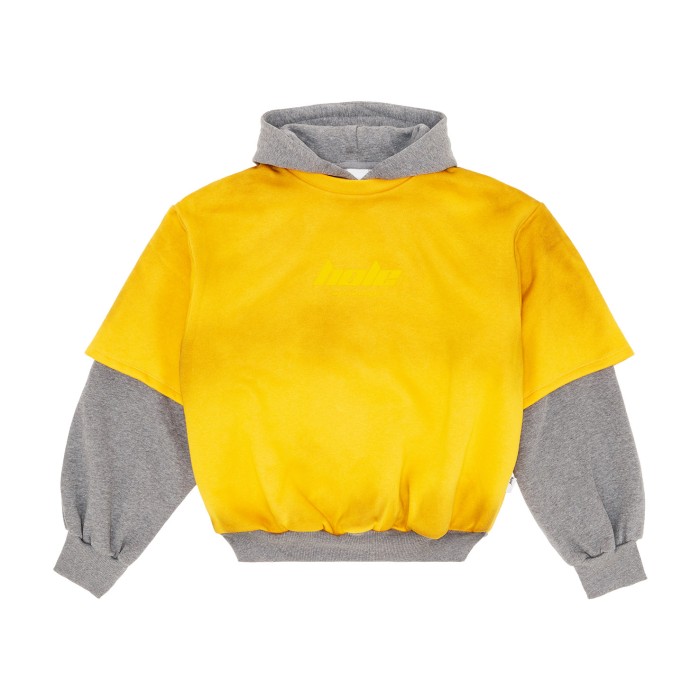 толстовка double deck spray hoodie HAHSS213YLW фотография