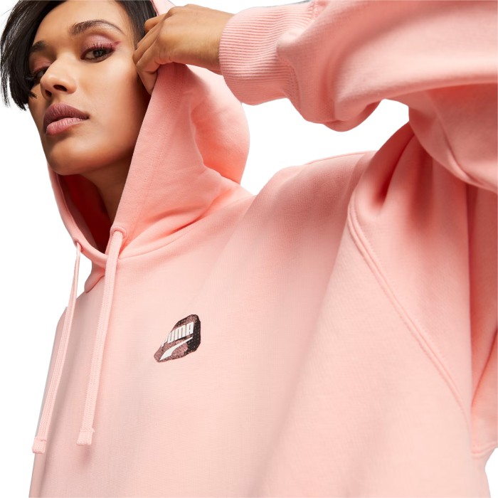 толстовка downtown oversized graphic hoodie tr pea от бренда puma вид слева
