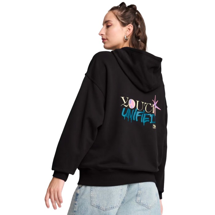 толстовка downtown oversized graphic hoodie tr от бренда puma вид слева