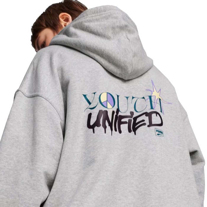 толстовка downtown oversized graphic hoodie tr от бренда puma вид слева