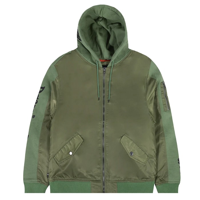 толстовка moth bomber jacket HNT23F203010OLIVE фотография
