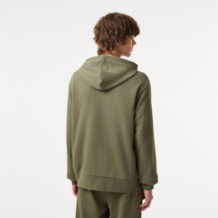 толстовка мужская толстовка - худи lacoste классического кроя из органического хлопка от бренда lacoste вид слева