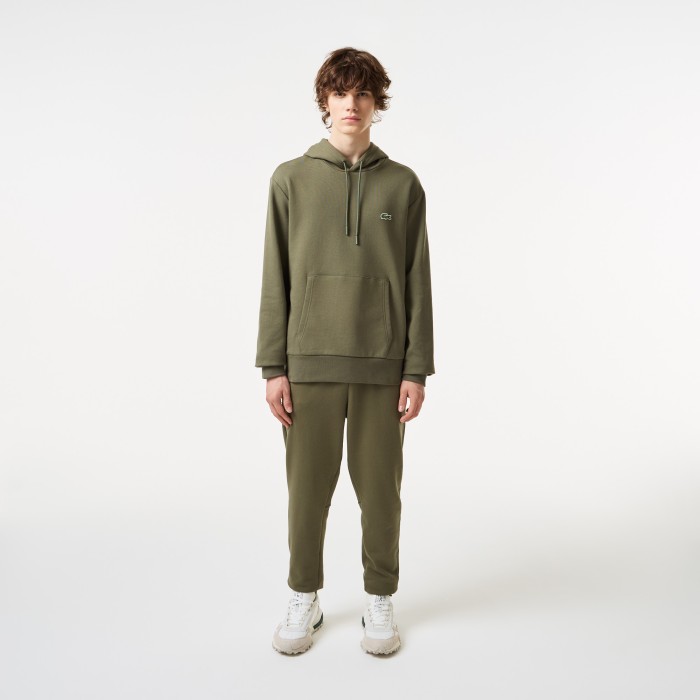 толстовка мужская толстовка - худи lacoste классического кроя из органического хлопка - качественный продукт вид сбоку