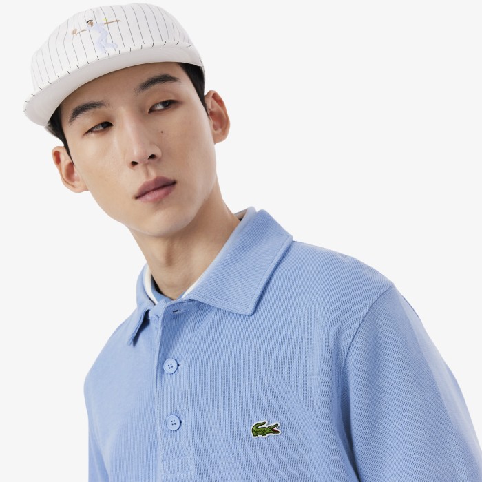 толстовка мужская толстовка lacoste с воротником-поло из хлопка от бренда lacoste вид слева