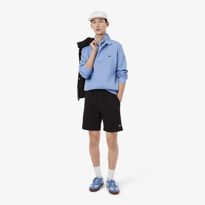 толстовка мужская толстовка lacoste с воротником-поло из хлопка из проверенных материалов спереди