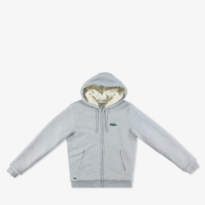толстовка мужская утепленная толстовка lacoste на молнии - качественный продукт вид сбоку