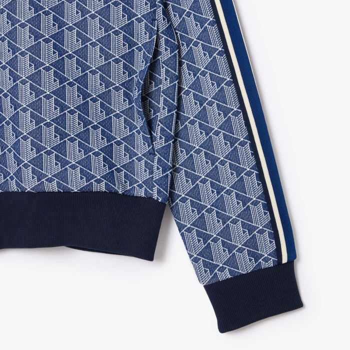 толстовка мужская жаккардовая толстовка lacoste paris с монограммой вид слева