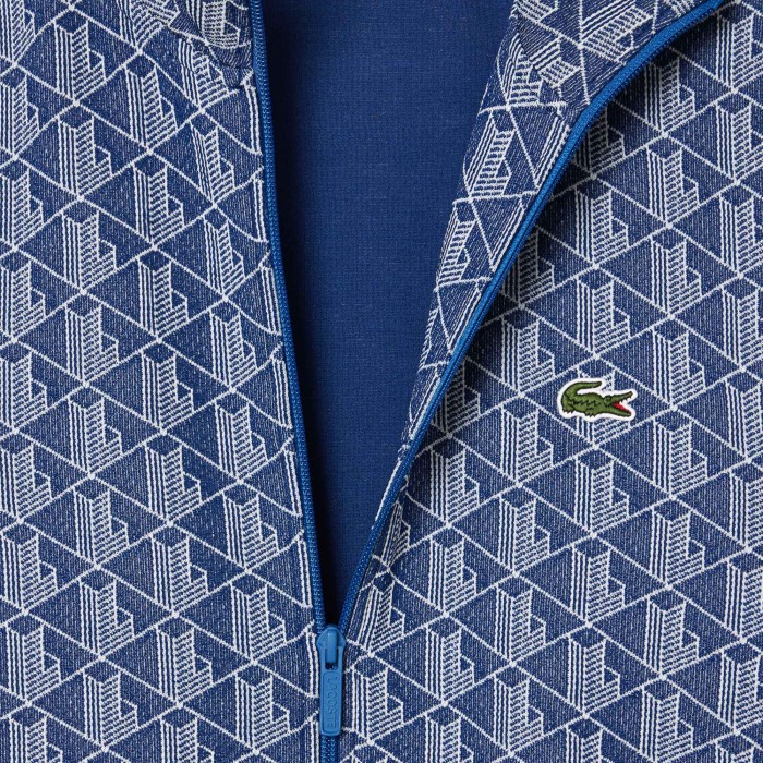 толстовка мужская жаккардовая толстовка lacoste paris с монограммой вид сзади