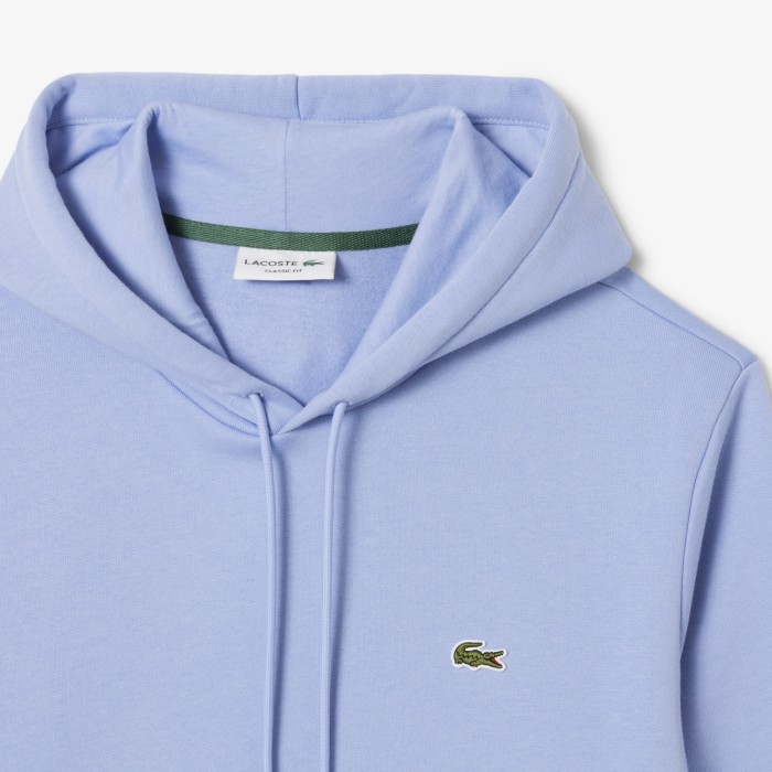 толстовка мужское худи lacoste классического кроя с флисом - качественный продукт вид сбоку