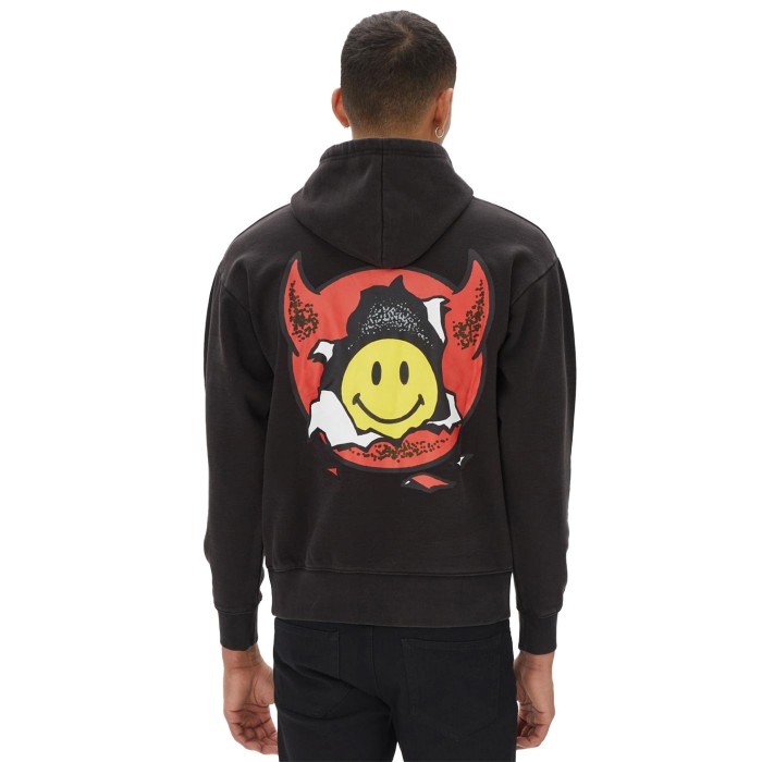 толстовка smiley inner peace pullover hoodie от бренда market вид слева
