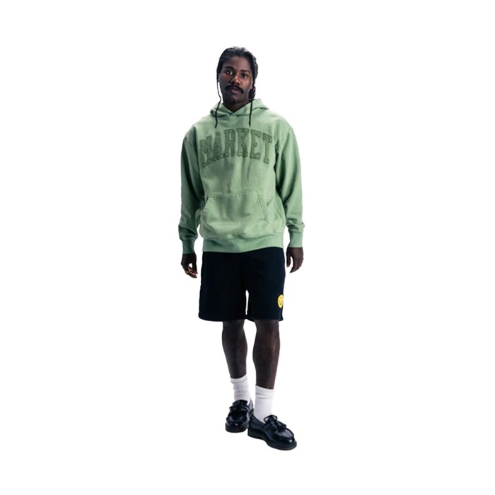 толстовка vintage wash arc hoodie от бренда market вид слева