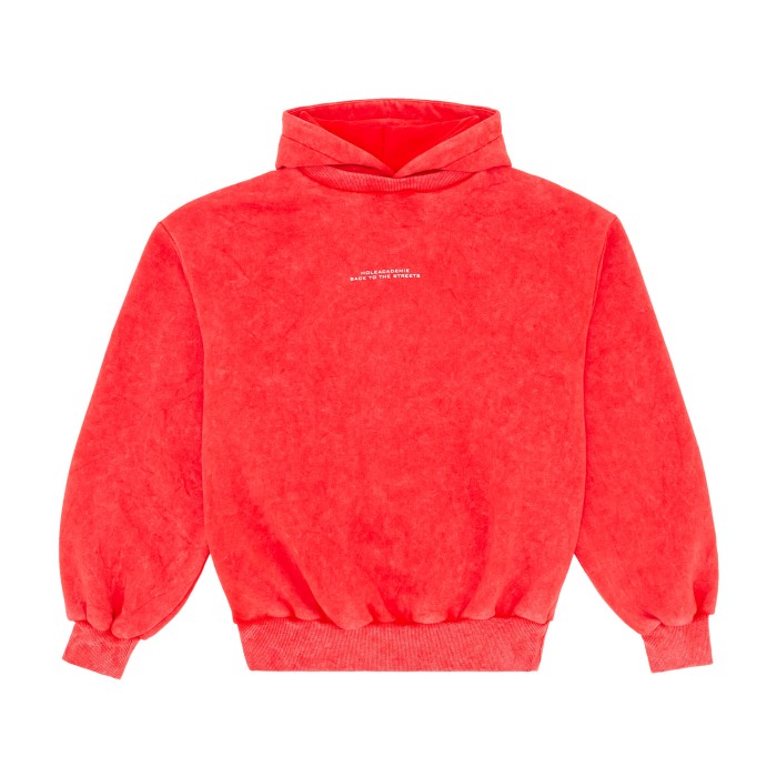 толстовка wash print detail hoodie HAHSS156RED фотография