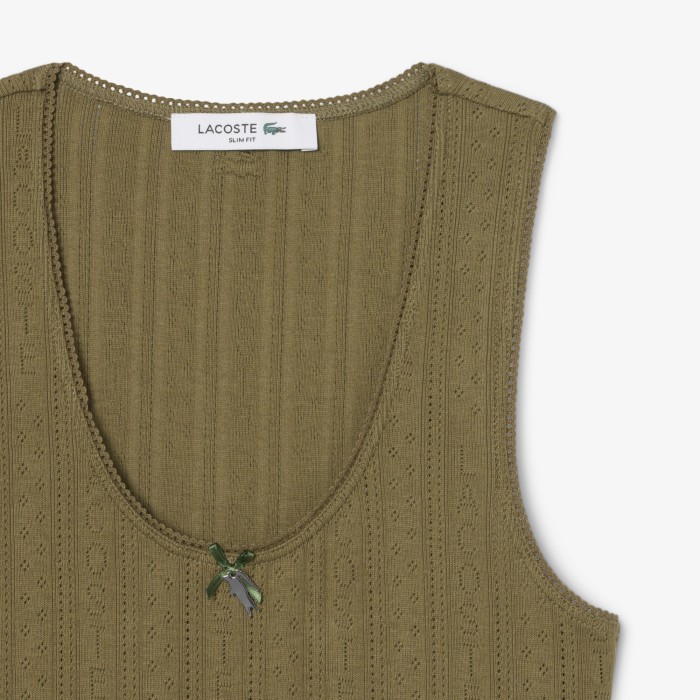 топ женский спортивный топ lacoste из смеси органического хлопка - качественный продукт вид сбоку