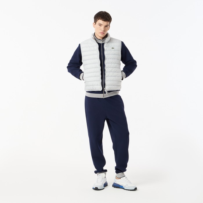 жилетка мужской стеганный жилет lacoste с высоким воротом - качественный продукт вид сбоку