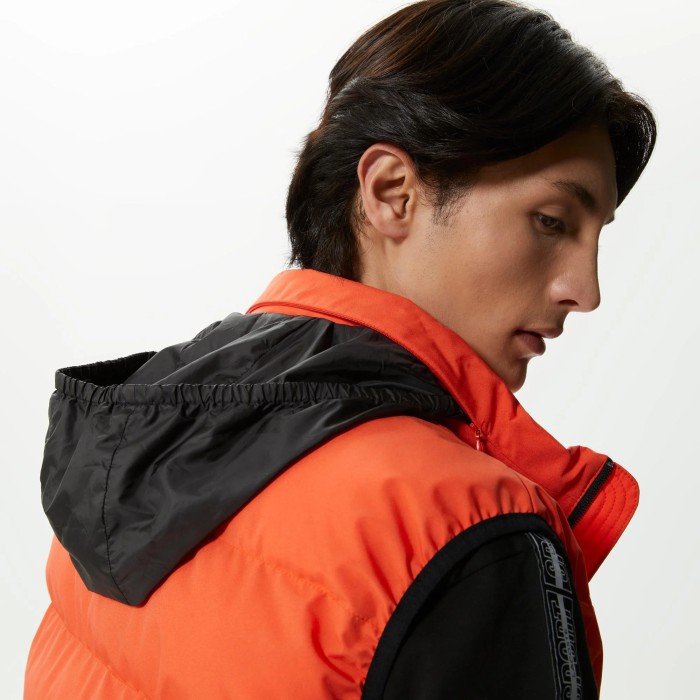 жилетка мужской стеганный жилет lacoste с высоким воротом из проверенных материалов спереди