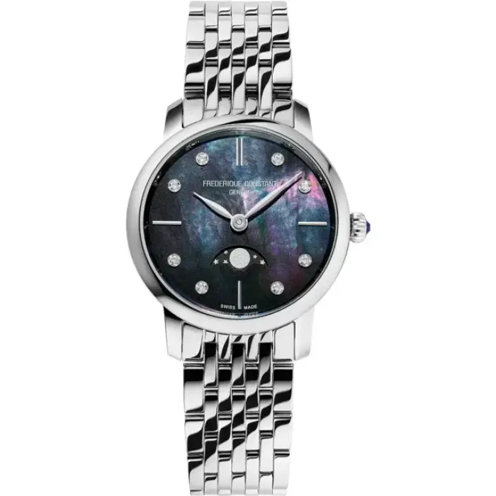 швейцарские наручные женские часы . коллекция slim line moonphase FC-206MPBD1S6B фотография