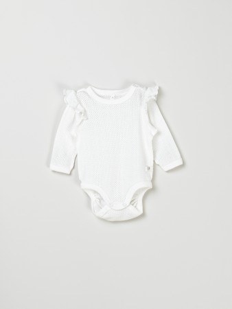 боди с крылышками "молоко" из ажурного хлопка 0+ фотография