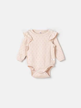 боди с крылышками "нюд" из ажурного хлопка 0+ фотография