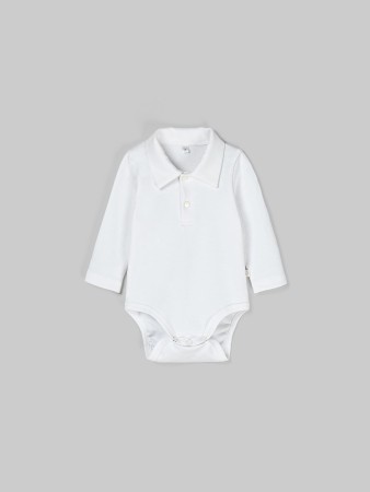 боди с воротником поло "экрю" 0+ - одежда, обувь и аксессуары для малышей экрю 