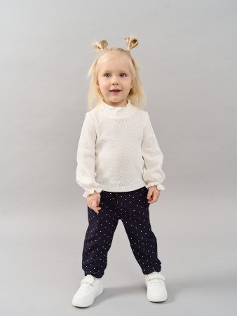 брюки из джинскота "горошек" с отворотами 0+ фотография